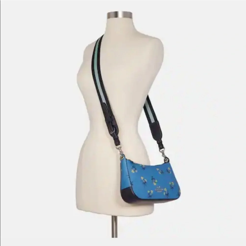 Coach Jes Baguette Crossbody With Floral Bow Print - Picture 3 of 16